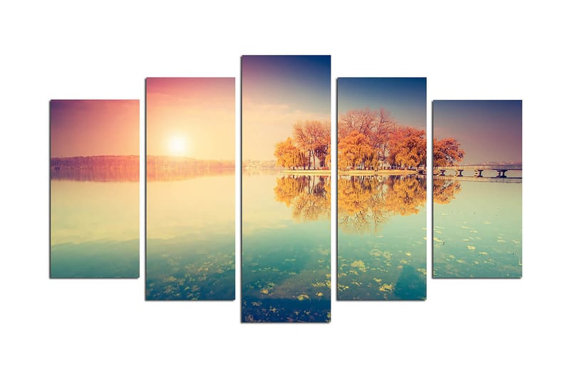 Dekorativ MDF-maling 5-Deler 20x60 cm, Flerfarget