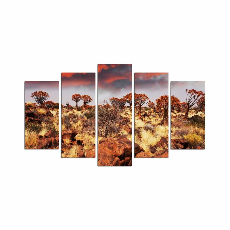 Dekorativ MDF-maling 5-Deler 20x60 cm, Flerfarget