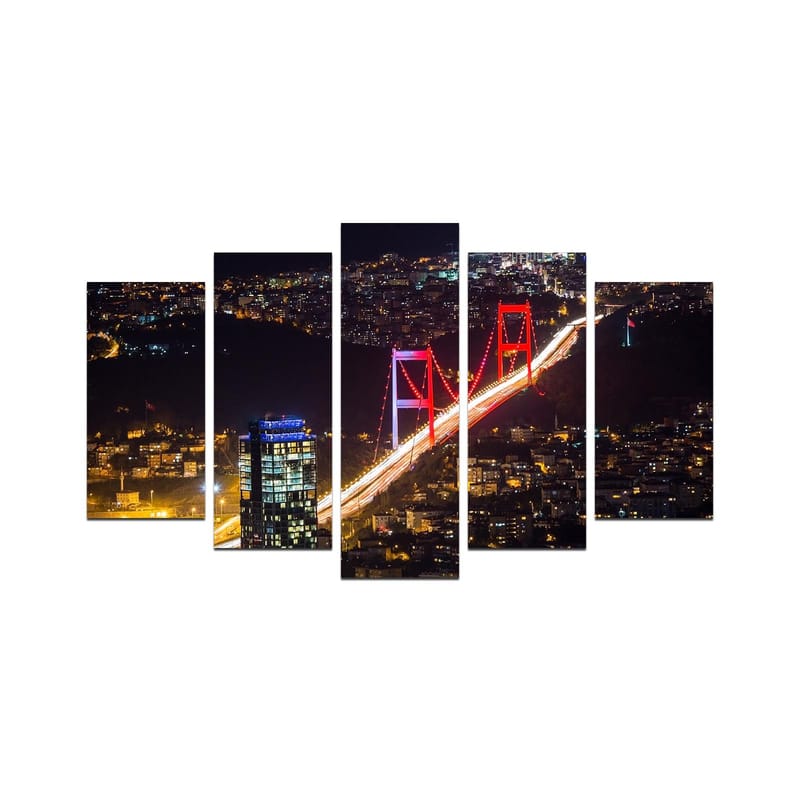 Dekorativ MDF-maling 5-Deler 20x60 cm, Flerfarget