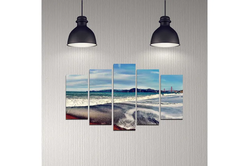 Dekorativ MDF-maling 5-Deler 20x60 cm - Flerfarget - Innredning - Bilder & kunst - Lerretsbilder