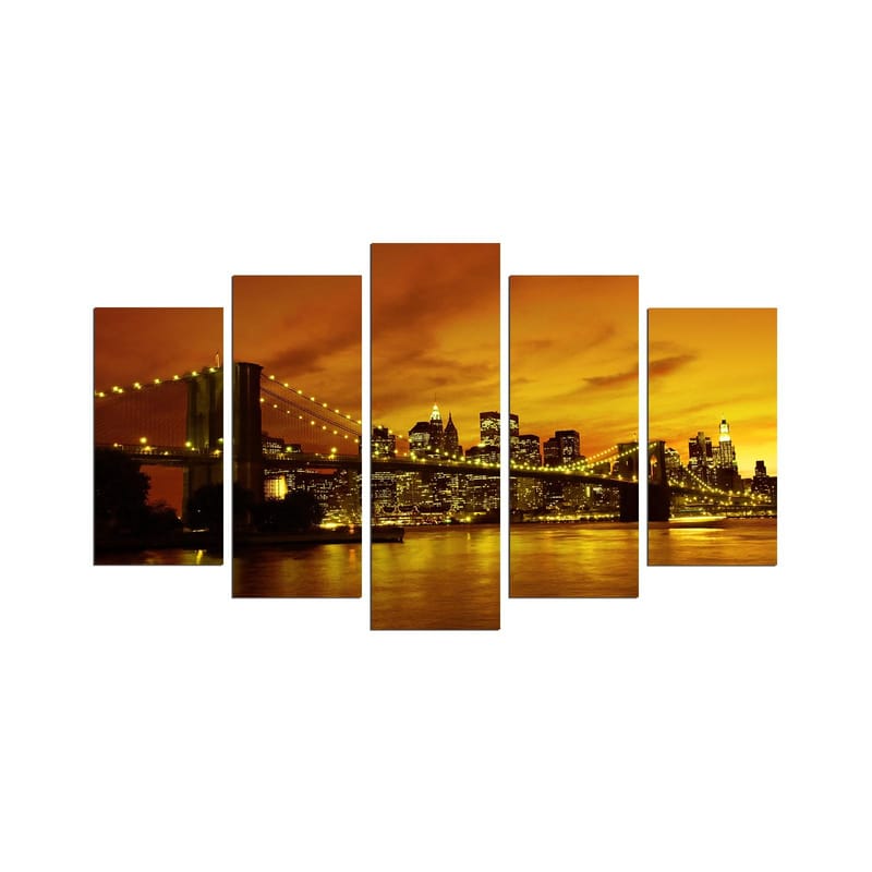 Dekorativ MDF-maling 5-Deler 20x60 cm, Flerfarget