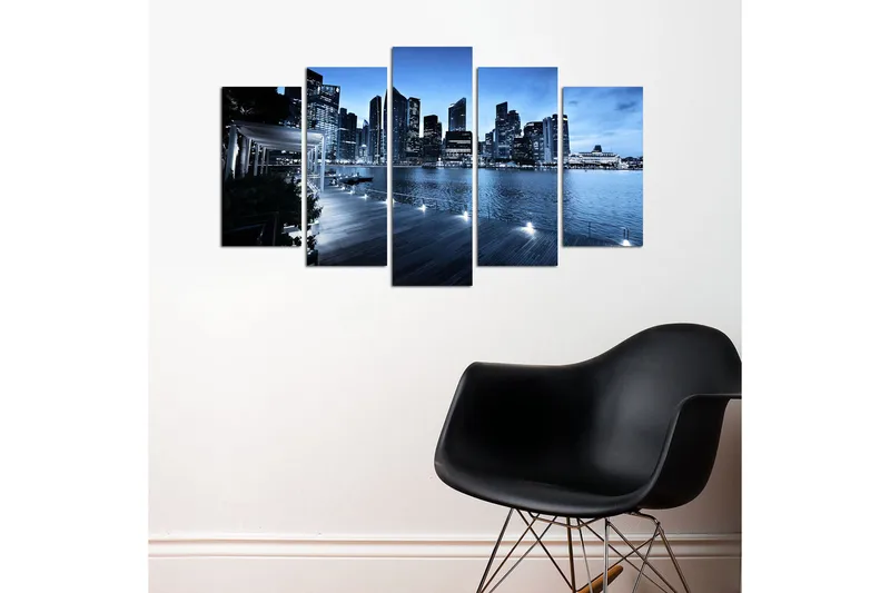 Dekorativ MDF-maling 5-Deler 20x60 cm - Flerfarget - Innredning - Bilder & kunst - Lerretsbilder