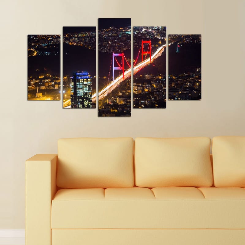 Dekorativ MDF-maling 5-Deler 20x60 cm - Flerfarget - Innredning - Bilder & kunst - Lerretsbilder