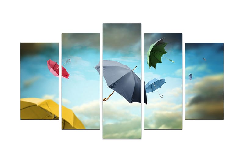 Dekorativ MDF-maling 5-Deler 20x60 cm, Flerfarget