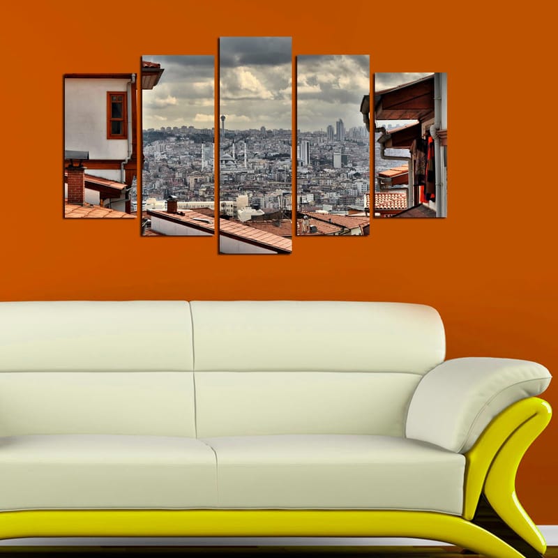 Dekorativ MDF-maling 5-Deler 20x60 cm - Flerfarget - Innredning - Bilder & kunst - Lerretsbilder