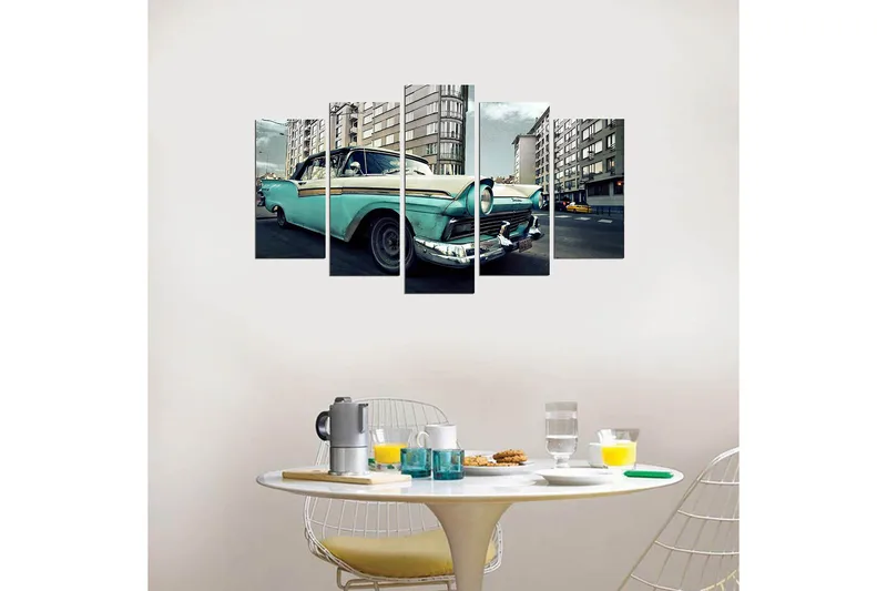 Dekorativ MDF-maling 5-Deler 20x60 cm - Flerfarget - Innredning - Bilder & kunst - Lerretsbilder