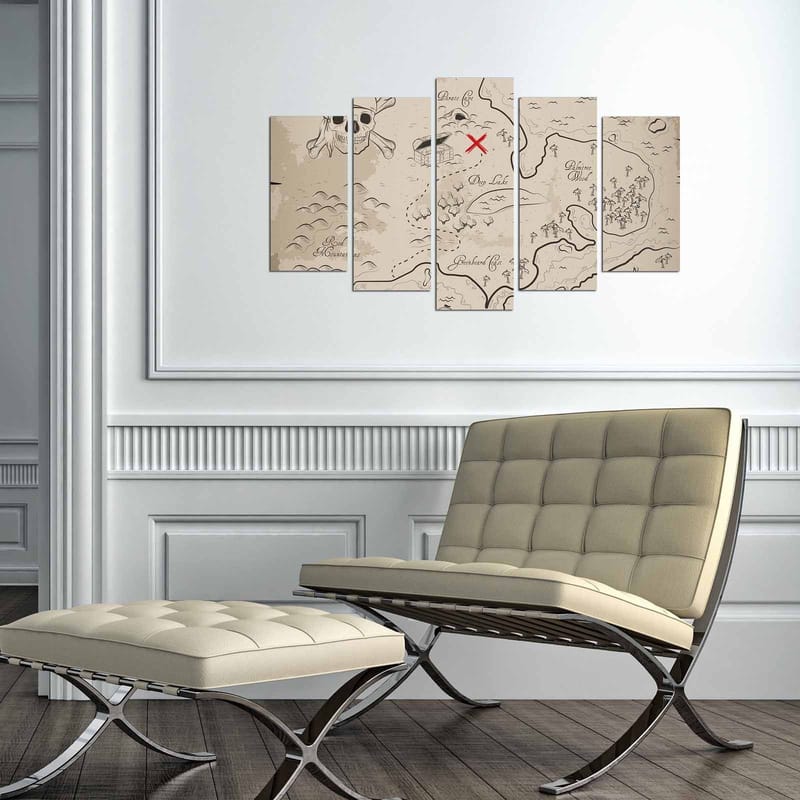 Dekorativ MDF-maling 5-Deler 20x60 cm - Flerfarget - Innredning - Bilder & kunst - Lerretsbilder