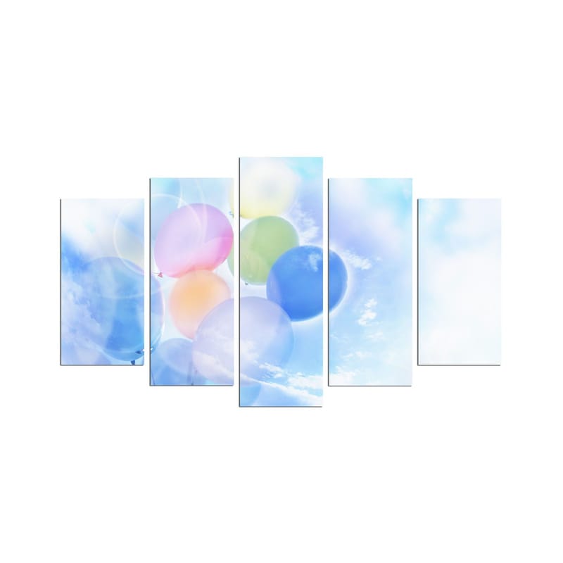 Dekorativ MDF-maling 5-Deler 20x60 cm, Flerfarget