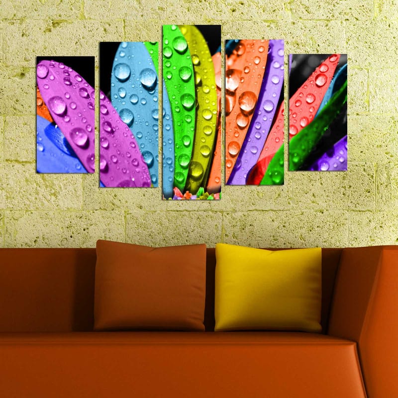 Dekorativ MDF-maling 5-Deler 20x60 cm - Flerfarget - Innredning - Bilder & kunst - Lerretsbilder