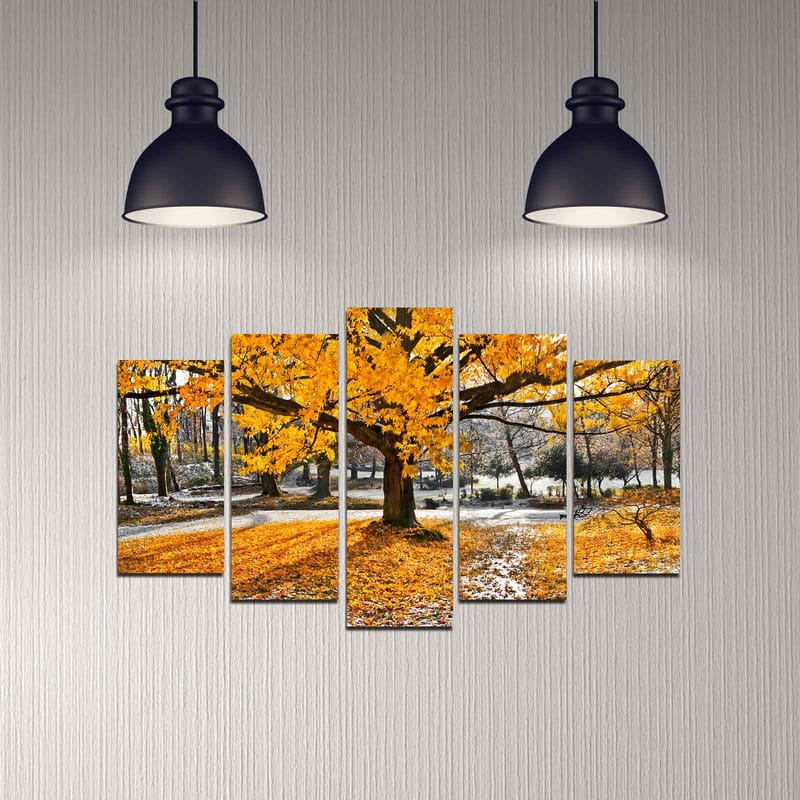 Dekorativ MDF-maling 5-Deler 20x60 cm - Flerfarget - Innredning - Bilder & kunst - Lerretsbilder