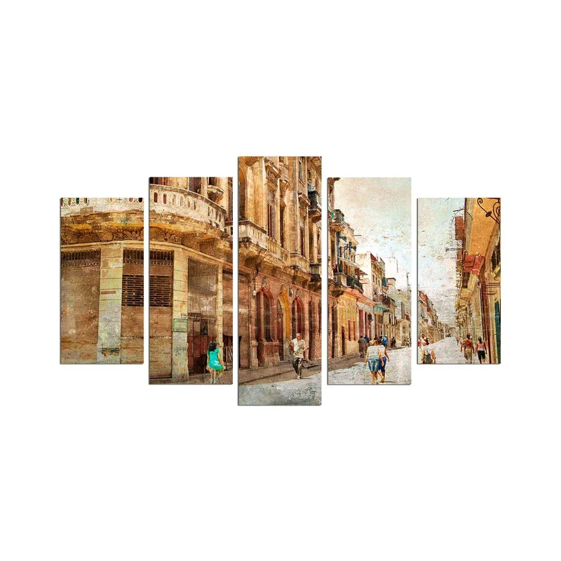 Dekorativ MDF-maling 5-Deler 20x60 cm, Flerfarget