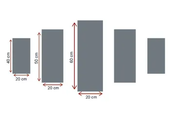 Dekorativ MDF-maling 5-Deler 20x60 cm - Flerfarget - Innredning - Bilder & kunst - Lerretsbilder