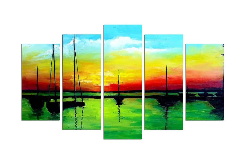 Dekorativ MDF-maling 5-Deler 20x60 cm, Flerfarget