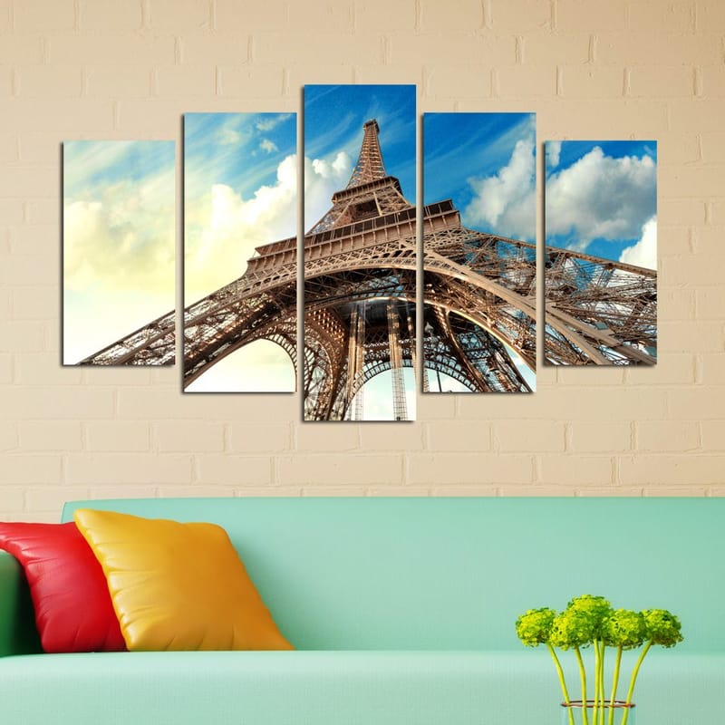 Dekorativ MDF-maling 5-Deler 20x60 cm - Flerfarget - Innredning - Bilder & kunst - Lerretsbilder