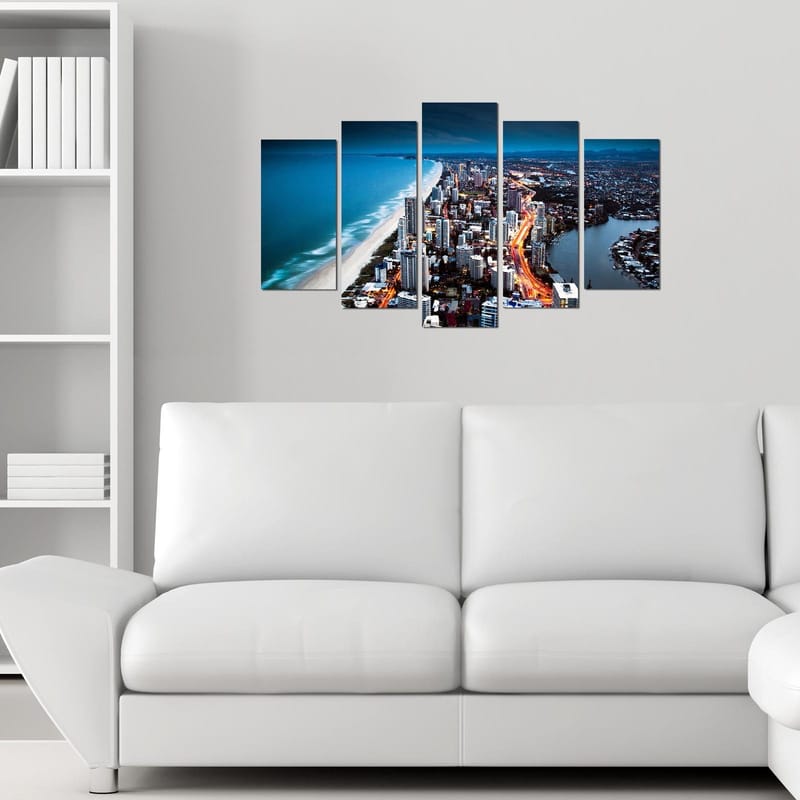 Dekorativ MDF-maling 5-Deler 20x60 cm - Flerfarget - Innredning - Bilder & kunst - Lerretsbilder