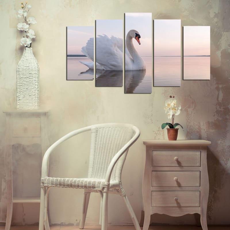 Dekorativ MDF-maling 5-Deler 20x60 cm - Flerfarget - Innredning - Bilder & kunst - Lerretsbilder