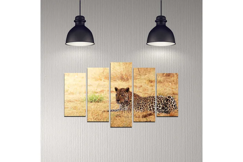 Dekorativ MDF-maling 5-Deler 20x60 cm - Flerfarget - Innredning - Bilder & kunst - Lerretsbilder