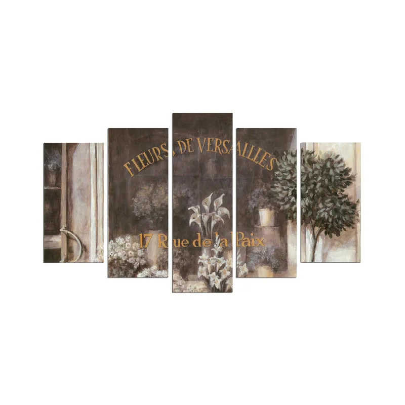 Dekorativ MDF-maling 5-Deler 20x60 cm, Flerfarget