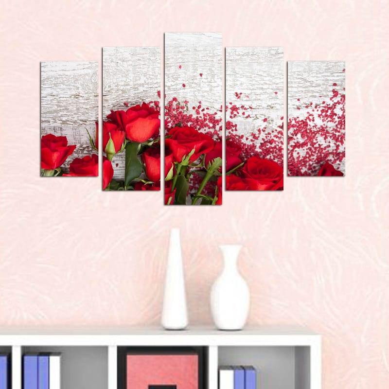 Dekorativ MDF-maling 5-Deler 20x60 cm - Flerfarget - Innredning - Bilder & kunst - Lerretsbilder