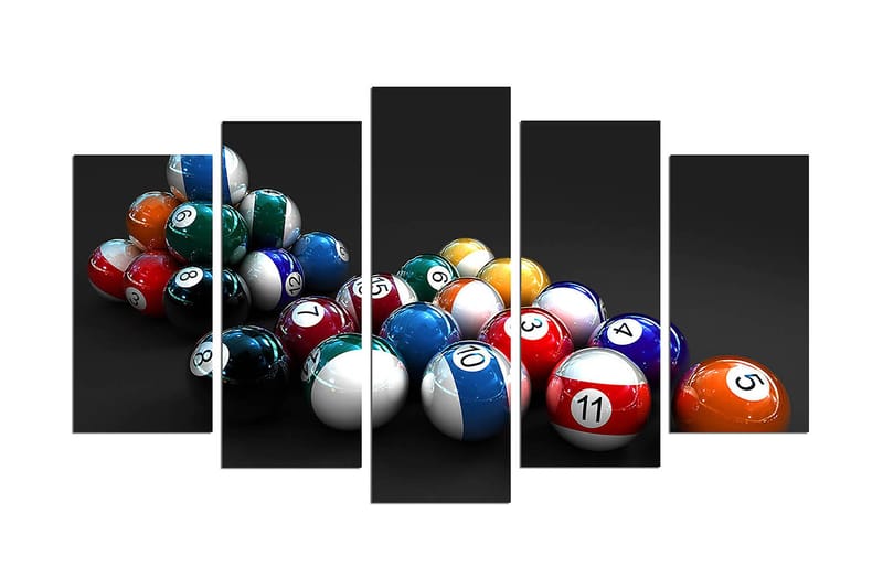 Dekorativ MDF-maling 5-Deler 20x60 cm, Flerfarget