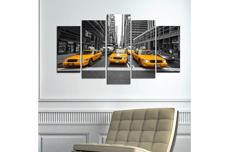 Dekorativ MDF-maling 5-Deler 20x60 cm - Flerfarget - Innredning - Bilder & kunst - Lerretsbilder