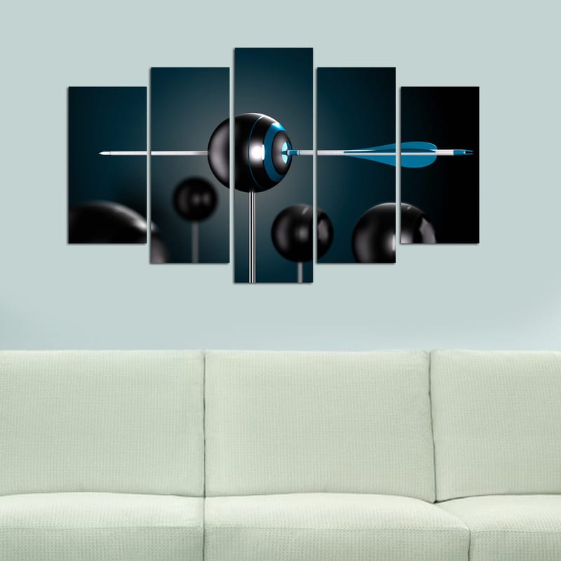 Dekorativ MDF-maling 5-Deler 20x60 cm - Flerfarget - Innredning - Bilder & kunst - Lerretsbilder