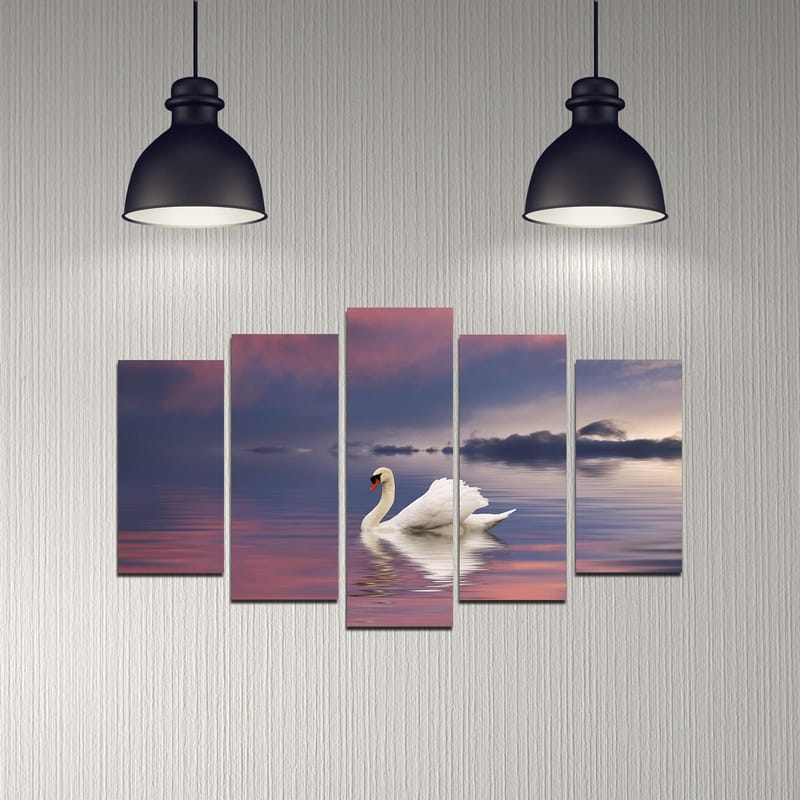 Dekorativ MDF-maling 5-Deler 20x60 cm - Flerfarget - Innredning - Bilder & kunst - Lerretsbilder