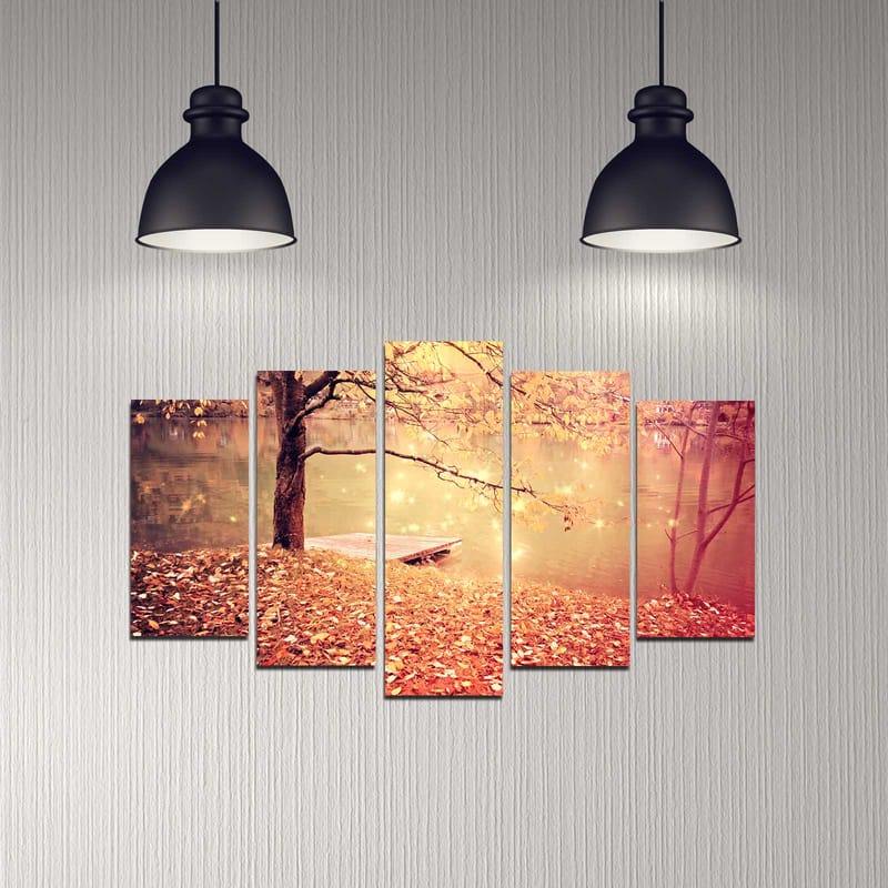 Dekorativ MDF-maling 5-Deler 20x60 cm - Flerfarget - Innredning - Bilder & kunst - Lerretsbilder