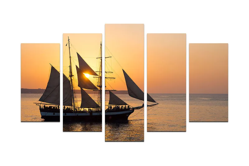 Dekorativ MDF-maling 5-Deler 20x60 cm, Flerfarget