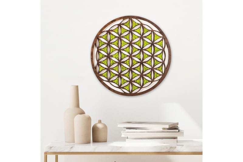 Geometric Canvasbilde - Grønn/Brun/Hvit - Innredning - Bilder & kunst - Lerretsbilder