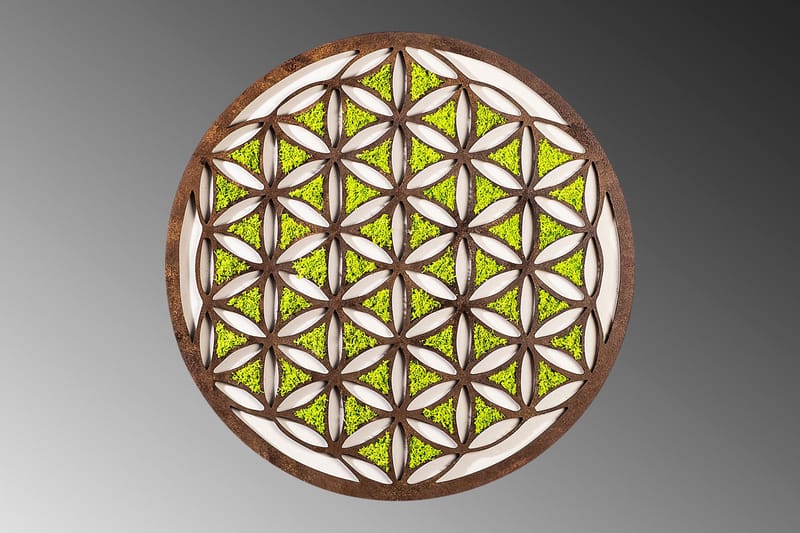 Geometric Canvasbilde - Grønn/Brun/Hvit - Innredning - Bilder & kunst - Lerretsbilder