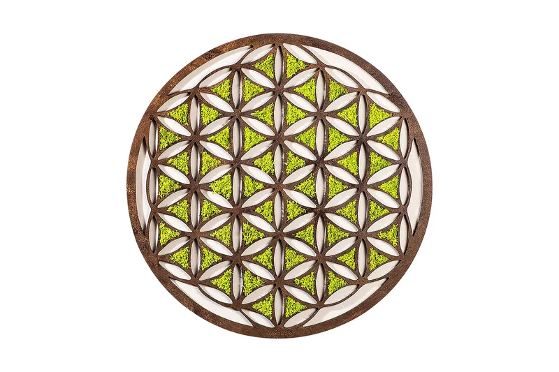 Geometric Canvasbilde, Grønn/Brun/Hvit