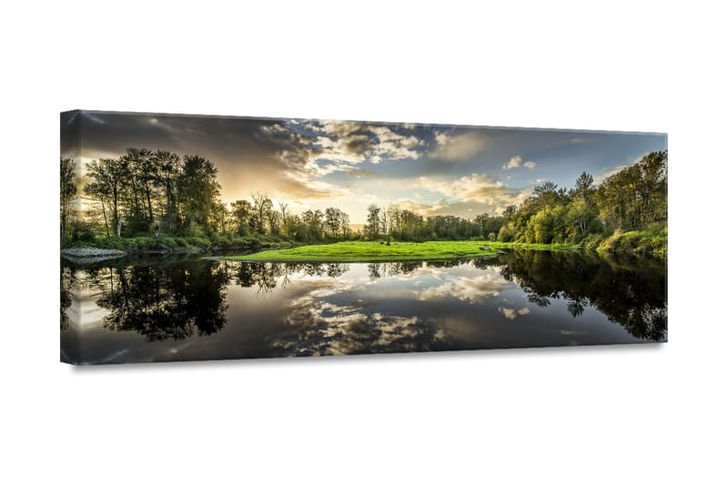 Green Sunset Tavle 60x150 cm - Canvas - Lerretsbilder