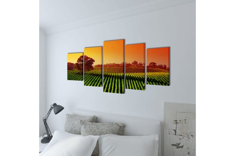 Kanvas Flerdelt Veggdekorasjon Åker 200 x 100 cm - Innredning - Bilder & kunst - Lerretsbilder