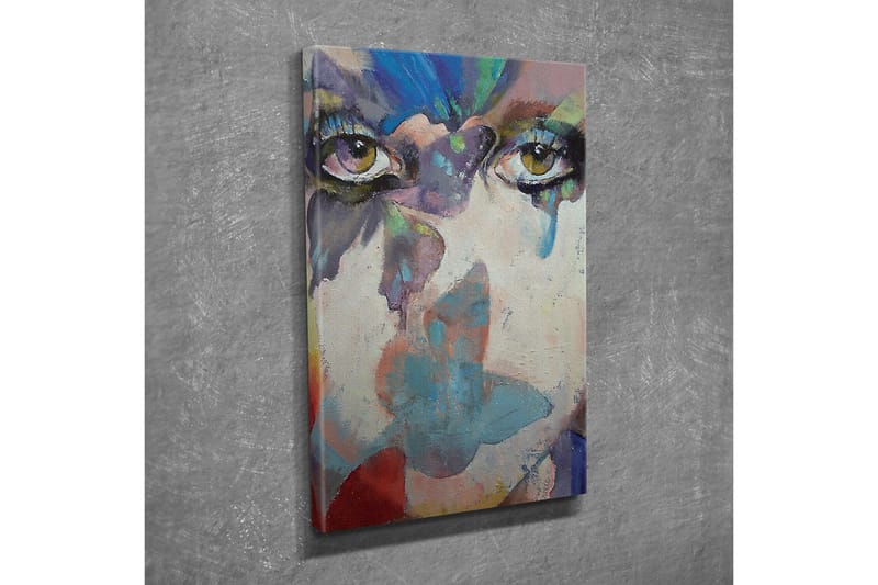 Lerretsbilde - Øyne med abstrakte fargetoner og drømmende bakgrunn - Grønn / Blå / Rosa - Innredning - Bilder & kunst - Lerretsbilder