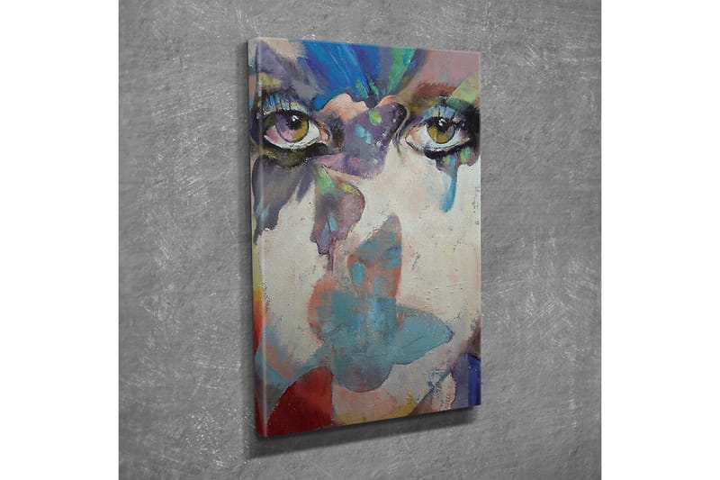 Lerretsbilde - Øyne med abstrakte fargetoner og drømmende bakgrunn - Grønn / Blå / Rosa - Innredning - Bilder & kunst - Lerretsbilder