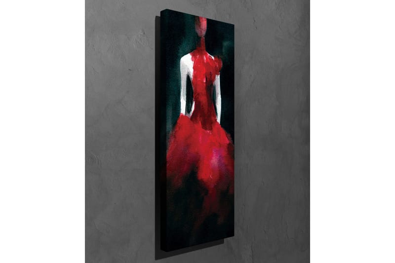 Lerretsbilde 30x80 cm - Elegant kjole i rød nyanse - Rød / Svart - Innredning - Bilder & kunst - Lerretsbilder