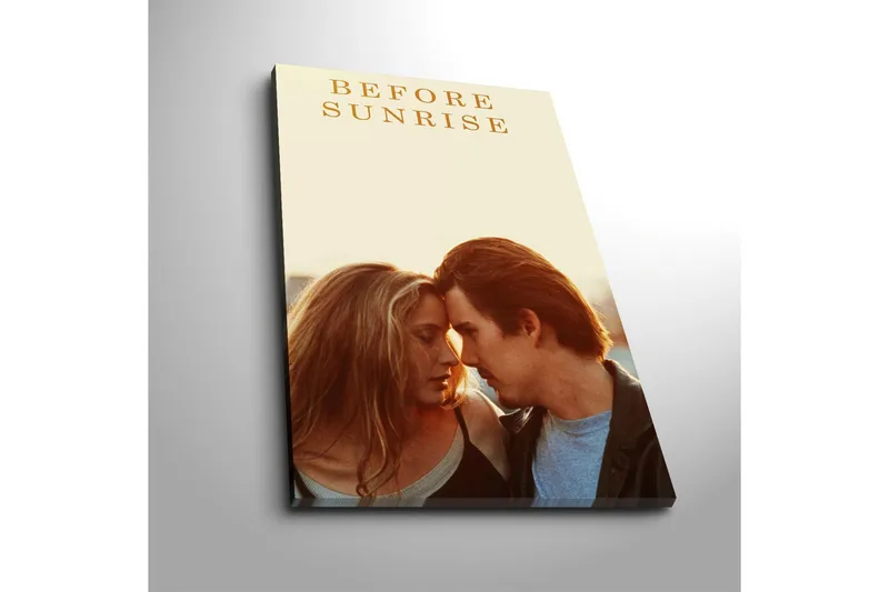 Lerretsbilde 45x70 cm - Romantisk nærbilde av to personer som deler et intimt øyeblikk - Lys beige / Brun / Hudtone - Innredning - Bilder & kunst - Lerretsbilder