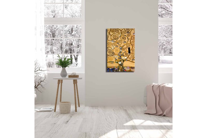 Lerretsbilde 45x70 cm - Spiraltrekomposisjon med dekorative elementer - Gull / Brun / Svart - Innredning - Bilder & kunst - Lerretsbilder