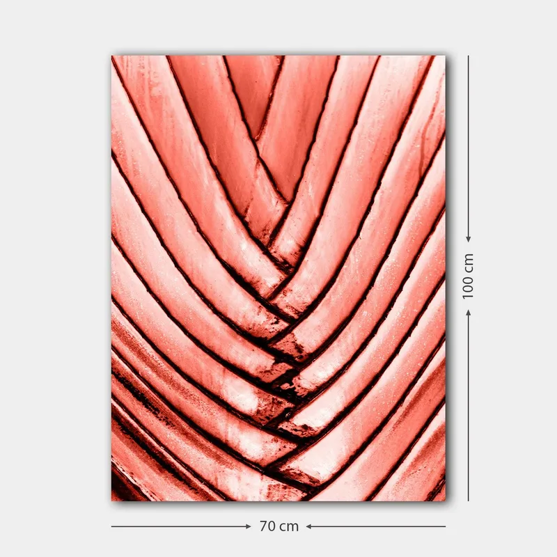 Lerretsbilde 70x100 cm - Abstrakt komposisjon med bølgete linjer i rosa nyanser - Rosa / Svart - Innredning - Bilder & kunst - Lerretsbilder