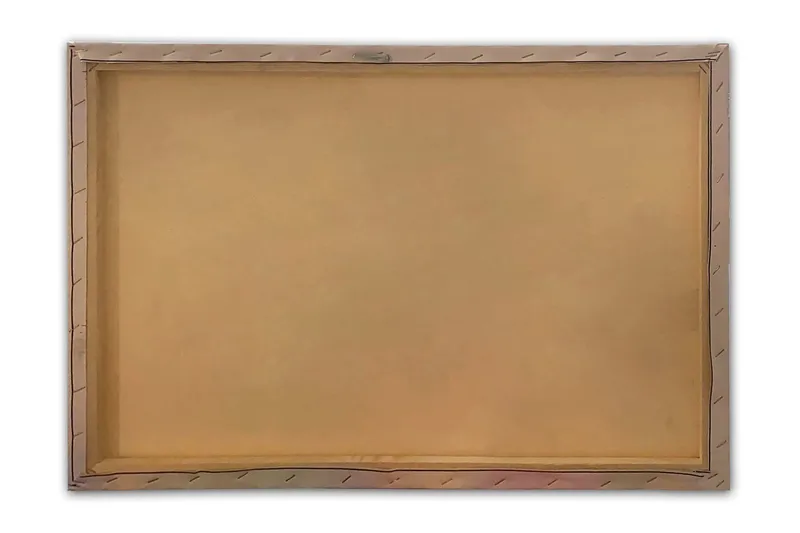 Lerretsbilde 70x100 cm - Abstrakt komposisjon med elementer av geometriske former og linjer - Mørk brun / Beige / Hvit - Innredning - Bilder & kunst - Lerretsbilder