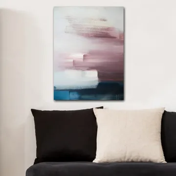 Lerretsbilde 70x100 cm - Abstrakt komposisjon med myke fargeoverganger i rosa og blå nyanser - Rosa / Blå / Hvit - Innredning - Bilder & kunst - Lerretsbilder