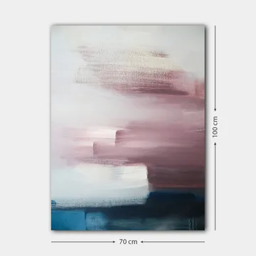 Lerretsbilde 70x100 cm - Abstrakt komposisjon med myke fargeoverganger i rosa og blå nyanser - Rosa / Blå / Hvit - Innredning - Bilder & kunst - Lerretsbilder