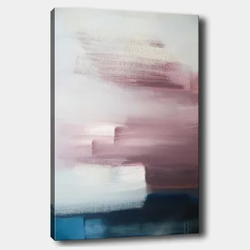 Lerretsbilde 70x100 cm - Abstrakt komposisjon med myke fargeoverganger i rosa og blå nyanser - Rosa / Blå / Hvit - Innredning - Bilder & kunst - Lerretsbilder