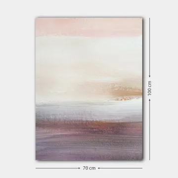 Lerretsbilde 70x100 cm - Abstrakt landskap med myke fargeoverganger i pastellfarger - Lys rosa / Beige / Lilla - Innredning - Bilder & kunst - Lerretsbilder