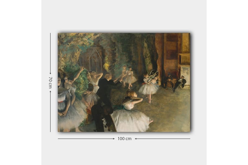 Lerretsbilde 70x100 cm - Ballettforestilling med dansende ballerinaer i fokus - Hvit / Grønn / Brun - Innredning - Bilder & kunst - Lerretsbilder