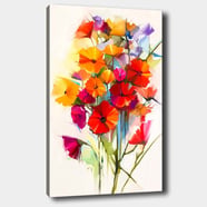 Lerretsbilde 70x100 Cm Fargerik Bukett Med Blomster I Forskjellige 