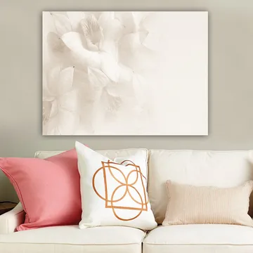 Lerretsbilde 70x100 cm - Myke blomster i subtile hvite nyanser - Hvit / Lys beige - Innredning - Bilder & kunst - Lerretsbilder
