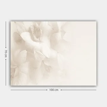 Lerretsbilde 70x100 cm - Myke blomster i subtile hvite nyanser - Hvit / Lys beige - Innredning - Bilder & kunst - Lerretsbilder