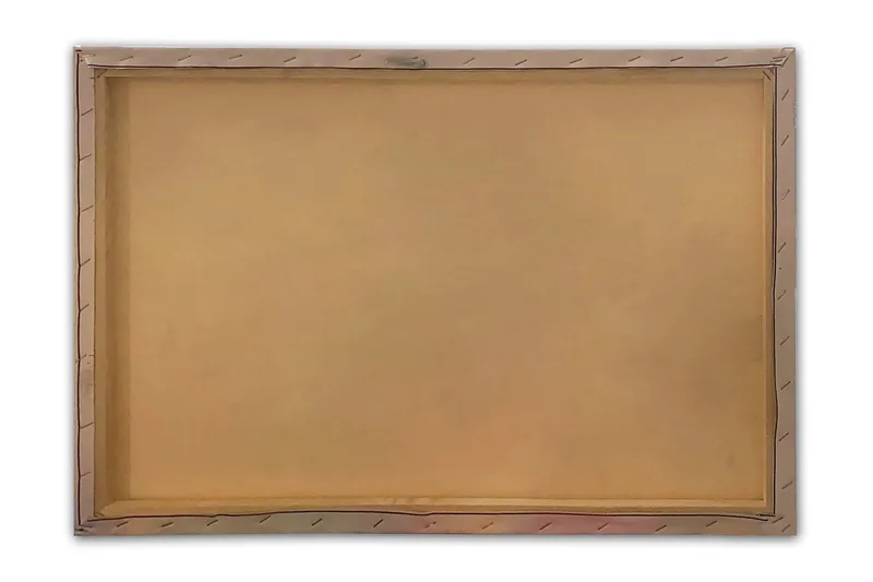 Lerretsbilde 70x100 cm - Vakker bro speilet i en rolig innsjø omgitt av fargerike høsttrær - Rød / Grønn / Oransje - Innredning - Bilder & kunst - Lerretsbilder